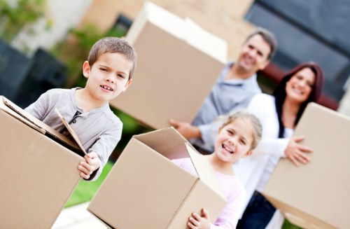 Packed moving boxes ready for a local Mileend removal